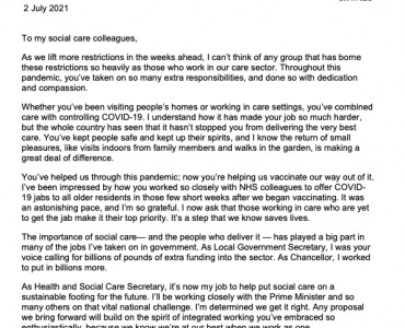 Health Minister Thank You Letter